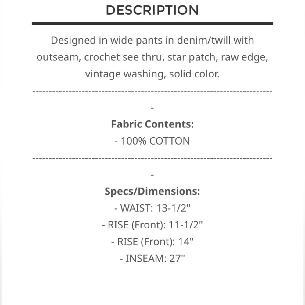 100 ๐POL Crochet See Through Star pants - Picture 5 of 5
